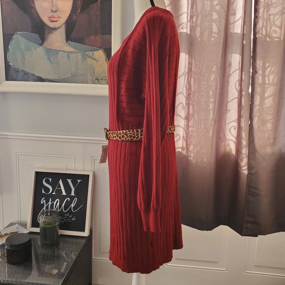 PRETTYGARDEN NWT Ribbed Sweater Dress L - Picture 3 of 9